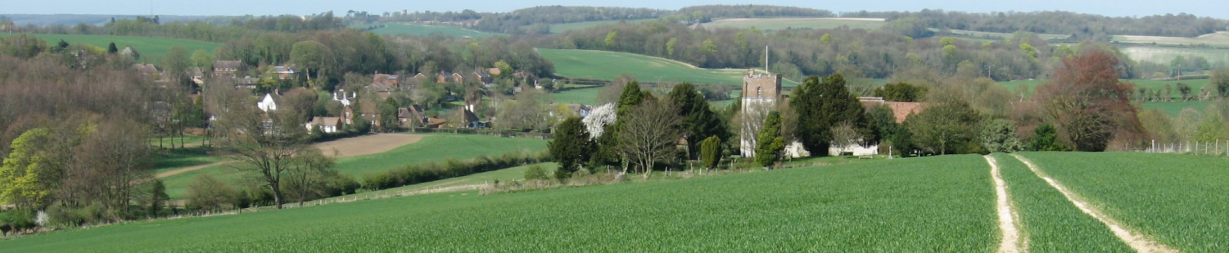 View of Petham from the hillside above